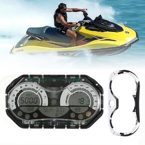 مجموعة عداد السرعة LCD 278002270 المُحدثة مع إطار من الكروم 278002144، متوافق مع SeaDoo GTX RXP RXT Wake (2006-2011)، لا يتطلب برمجة