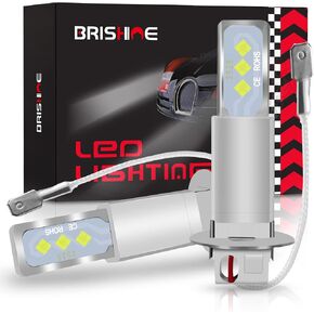 H3 LED Fog Light Bulbs 8000K Ice Blue, Extremely Bright 2525 Chips H3 LED Bulbs for Car Fog Lights, Daytime Running Lights DRL(Pack of 2)