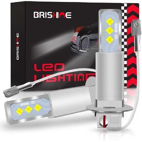H3 LED Fog Light Bulbs 6000K Xenon White, Extremely Bright 2525 Chips H3 LED Bulbs for Car Fog Lights, Daytime Running Lights DRL(Pack of 2)