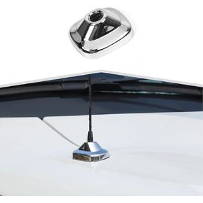 Radio Antenna Base Trim Cover Exterior Decoration Kit Fit for Ford F150 Raptor 2009-2015, Chrome