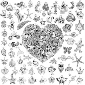 460Pcs Charms for Jewelry Making, Assorted Wholesale Mixed Color Plated Bracelet Charms, Pendants Earring Charms for Bracelets Necklace Keychain DIY Crafting