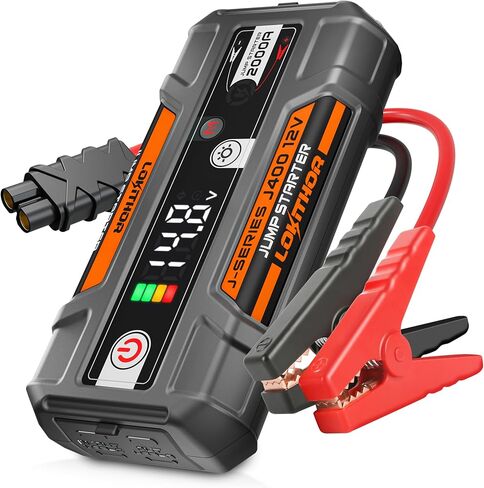 J400 2000A 12V Portable Lithium Jump Starter, Car Battery Booster Pack, USB-C Powerbank Charger, and Jumper Cables for Upto 8.0-Liter Gas and 6.0-Liter Diesel Engines, Smart Digital Screen in Kuwait