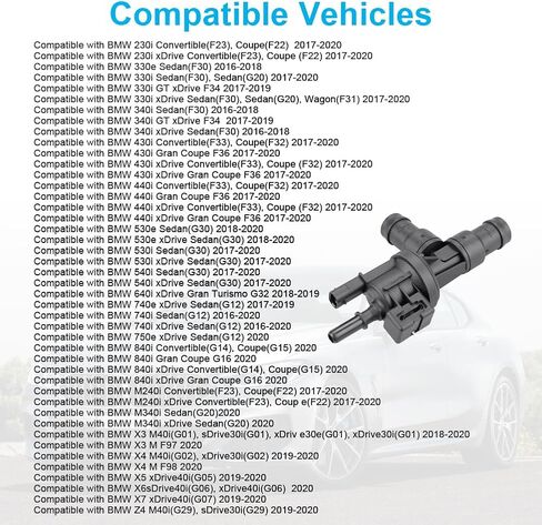Fuel Tank Breather Valve Compatible with BMW 230i 330e 330i 340i 430i 440i 530e 530i 540i 640i 740e 740i 750e 840i M240i M340i X3 X4 X5 X6s X7 Z4 2016-2020 Replacement for OE part 13907643106 in Saudi Arabia
