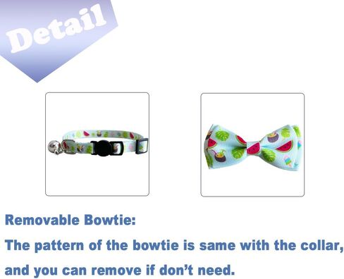 3 Pack Fall Cat Collar with Bow Kitten Bowtie Collar with Bell Autumn Breakaway Adjustable Collars in Kuwait