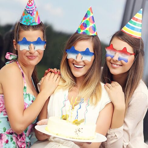 20 زوجًا من النظارات الشمسية الشفافة بدون إطار على شكل نجمة، نظارات ملونة من إكسسوارات النجوم الخماسية الممتعة in Saudi Arabia