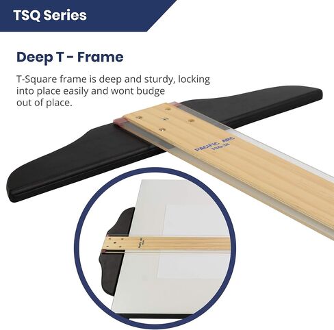 Pacific Arc 42 Inch T Square, Traditional Maple Blade with Acrylic Edge in Saudi Arabia