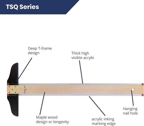 Pacific Arc 42 Inch T Square, Traditional Maple Blade with Acrylic Edge in Saudi Arabia
