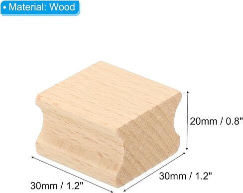 PATIKIL 25x25mm Blank Wood Rubber Stamp Mounts, 20 Pack Wooden Rubber Stamp Handle Hard Wooden Blocks for Stamp Making DIY Crafting Style 2, Brown in Saudi Arabia