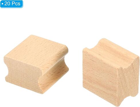 PATIKIL 25x25mm Blank Wood Rubber Stamp Mounts, 20 Pack Wooden Rubber Stamp Handle Hard Wooden Blocks for Stamp Making DIY Crafting Style 2, Brown in Saudi Arabia