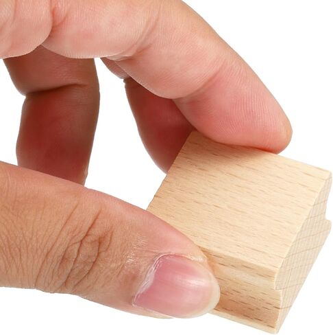 PATIKIL 25x25mm Blank Wood Rubber Stamp Mounts, 20 Pack Wooden Rubber Stamp Handle Hard Wooden Blocks for Stamp Making DIY Crafting Style 2, Brown in Saudi Arabia