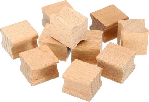 PATIKIL 25x25mm Blank Wood Rubber Stamp Mounts, 20 Pack Wooden Rubber Stamp Handle Hard Wooden Blocks for Stamp Making DIY Crafting Style 2, Brown in Saudi Arabia