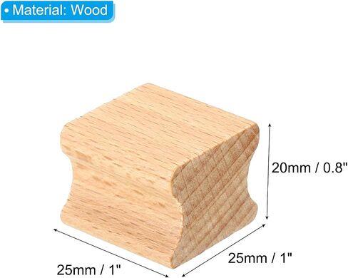 PATIKIL 25x25mm Blank Wood Rubber Stamp Mounts, 20 Pack Wooden Rubber Stamp Handle Hard Wooden Blocks for Stamp Making DIY Crafting Style 2, Brown in Saudi Arabia