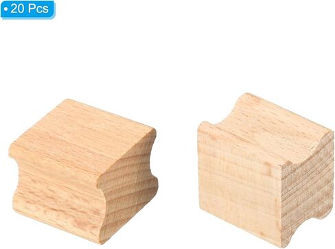 PATIKIL 25x25mm Blank Wood Rubber Stamp Mounts, 20 Pack Wooden Rubber Stamp Handle Hard Wooden Blocks for Stamp Making DIY Crafting Style 2, Brown in Saudi Arabia