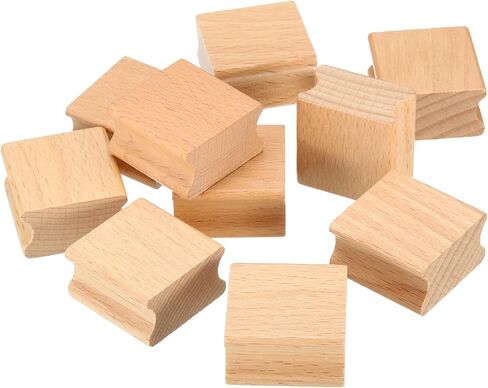 PATIKIL 25x25mm Blank Wood Rubber Stamp Mounts, 20 Pack Wooden Rubber Stamp Handle Hard Wooden Blocks for Stamp Making DIY Crafting Style 2, Brown in Saudi Arabia
