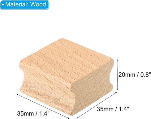 PATIKIL 25x25mm Blank Wood Rubber Stamp Mounts, 20 Pack Wooden Rubber Stamp Handle Hard Wooden Blocks for Stamp Making DIY Crafting Style 2, Brown in Saudi Arabia
