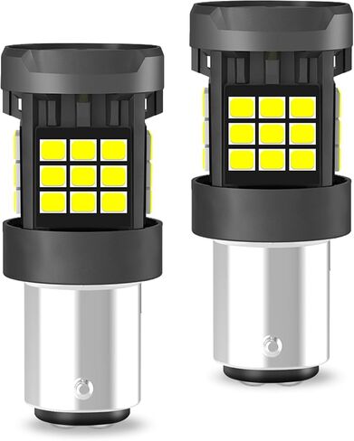 Erato Upgraded 1157 LED Bulbs 13.5V 36PCS GC2835 Chip Build in CANBUS 6500K Diamond White 3000 Lumens Super Bright with Fan Replacement for Tail Light Stop Lights Backup Turn Rear Fog Lamp Pack of 2 in Kuwait