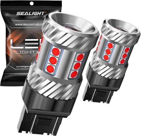 SEALIGHT 7443 LED Bulb for Brake Lights, 1200% Super Bright 7440 7441 7444 T20 W21W LED Light Bulb Red for Tail Stop Parking Light (2PCS) in Saudi Arabia