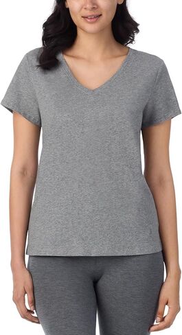 Nautica Womens Sleep Shirt - Lightweight, Breathable Pajama Top - Cotton Knit Jersey V-Neck Sleepwear and Loungewear in Kuwait