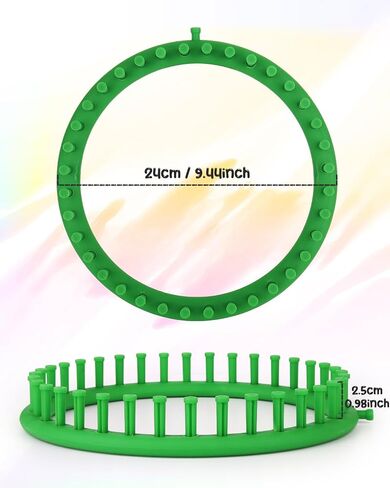 Aeelike 2 Pcs Round Knitting Looms Set, 36 Pegs Knitting Loom Simple for Beginner, 24 cm Diameter Plastic Loom Knitting, Small Round Loom Knitting Set for Home DIY, Teaching, Learning in Kuwait