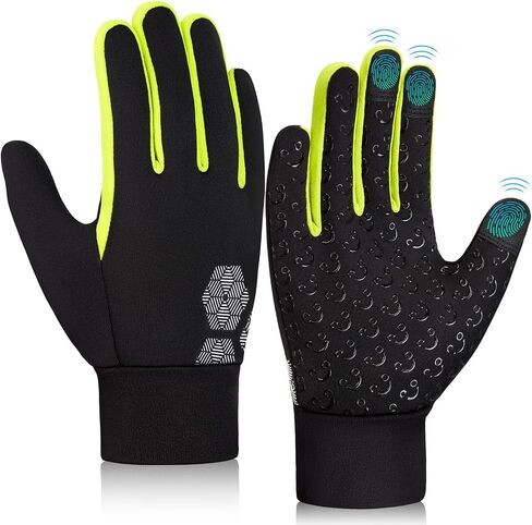 Kid Winter Running Glove Touchscreen - Boy Warm Gloves Cold Weather Touch Screen Gloves Youth Lightweight Riding Gloves Thermal Gloves Windproof Athletic Gloves Black Sports Gloves for Hiking Biking in Saudi Arabia