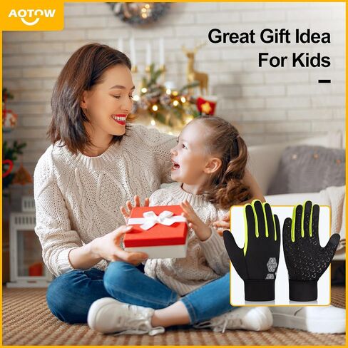 Kid Winter Running Glove Touchscreen - Boy Warm Gloves Cold Weather Touch Screen Gloves Youth Lightweight Riding Gloves Thermal Gloves Windproof Athletic Gloves Black Sports Gloves for Hiking Biking in Saudi Arabia