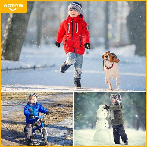 Kid Winter Running Glove Touchscreen - Boy Warm Gloves Cold Weather Touch Screen Gloves Youth Lightweight Riding Gloves Thermal Gloves Windproof Athletic Gloves Black Sports Gloves for Hiking Biking in Saudi Arabia