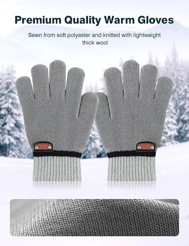 6 Pairs of Kids Gloves Knitted Wool Gloves Children Full Fingers Stretchy Warm Mittens for Boys Girls in Kuwait