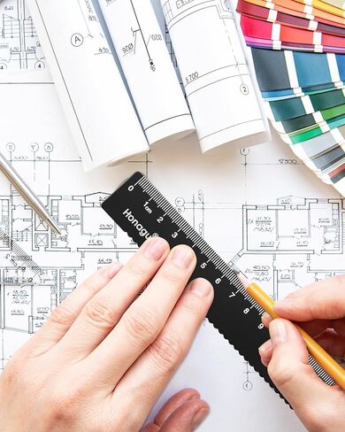 Honagu Triangular Ruler Set, 4 Pieces Aluminum Alloy Ruler, Metal Drafting Ruler, Geometric Protractor for Student,Draftsman, Engineers, Home School Office Supplies (20cm/7.87inch, Pink) in Kuwait