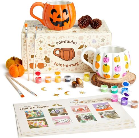 Pott'd Paintables Paint Your Own Mug Kit - DIY Mug Painting Kit for Adults. Ceramic Painting Kit for Adults Includes Mugs, Paints, Brushes, Cloth and Painting Inspiration Guide in Saudi Arabia