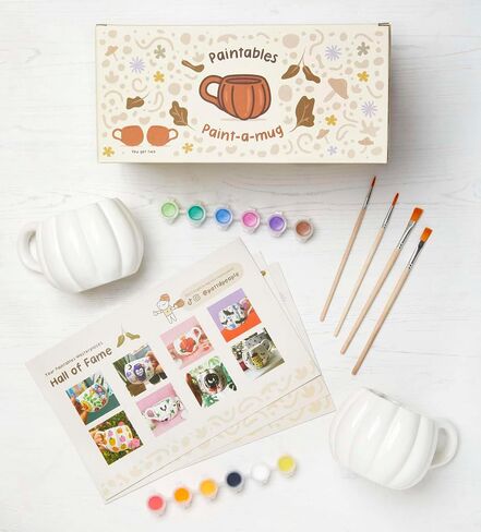 Pott'd Paintables Paint Your Own Mug Kit - DIY Mug Painting Kit for Adults. Ceramic Painting Kit for Adults Includes Mugs, Paints, Brushes, Cloth and Painting Inspiration Guide in Saudi Arabia