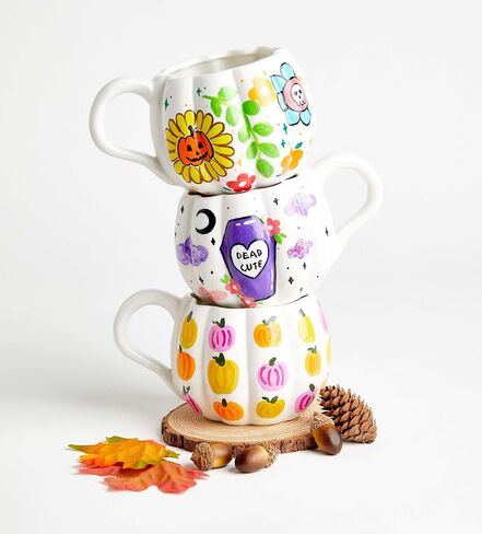 Pott'd Paintables Paint Your Own Mug Kit - DIY Mug Painting Kit for Adults. Ceramic Painting Kit for Adults Includes Mugs, Paints, Brushes, Cloth and Painting Inspiration Guide in Saudi Arabia