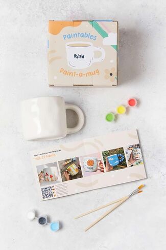 Pott'd Paintables Paint Your Own Mug Kit - DIY Mug Painting Kit for Adults. Ceramic Painting Kit for Adults Includes Mugs, Paints, Brushes, Cloth and Painting Inspiration Guide in Saudi Arabia