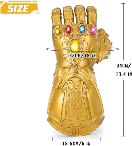 LED Light Up Infinity Gauntlet with Gems Infinity Gloves Stones Halloween Cosplay Costume Prop Christmas Gift in Saudi Arabia