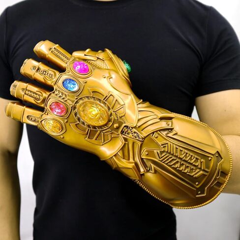 LED Light Up Infinity Gauntlet with Gems Infinity Gloves Stones Halloween Cosplay Costume Prop Christmas Gift in Saudi Arabia