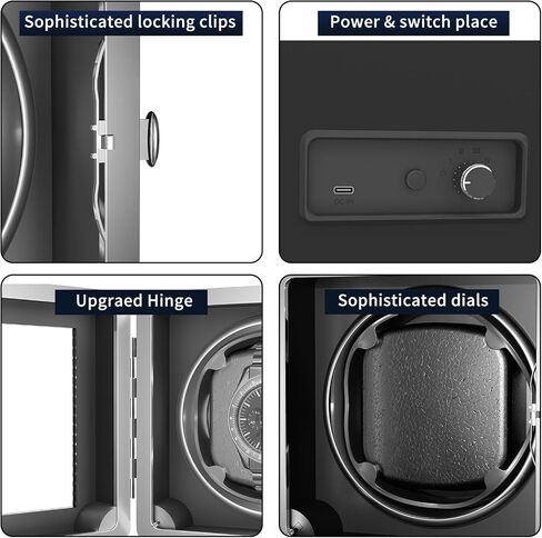 Watch Winder,Automatic Single Watch Winder with Quiet Motor,4 Rotation Mode Setting,Built-in LED Light,Type-C,Suitable for Men's and Women's(Carbon) in Saudi Arabia