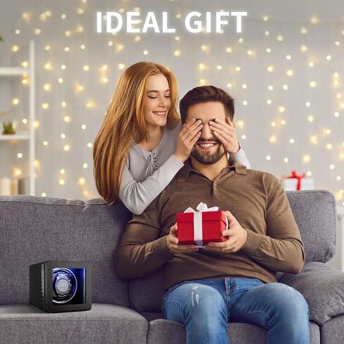 Watch Winder,Automatic Single Watch Winder with Quiet Motor,4 Rotation Mode Setting,Built-in LED Light,Type-C,Suitable for Men's and Women's(Carbon) in Saudi Arabia