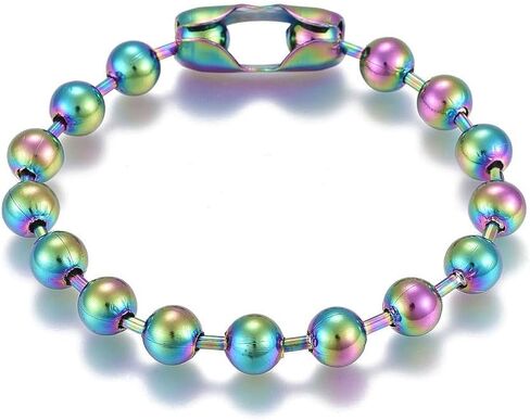LZD 6-10" Stainless Steel Ball Chain Beads Bracelet Silver Gold Multicolor 2/4/6/8/10mm Bead P274 in Kuwait