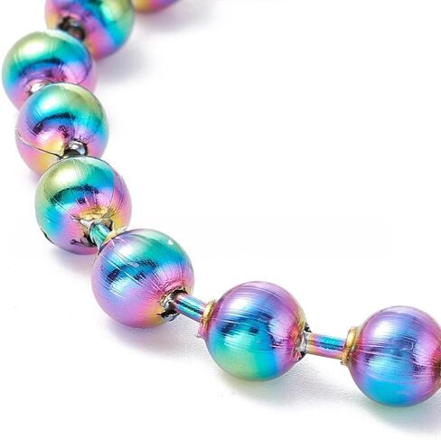 LZD 6-10" Stainless Steel Ball Chain Beads Bracelet Silver Gold Multicolor 2/4/6/8/10mm Bead P274 in Kuwait