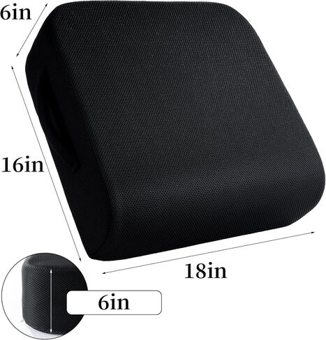 MABOZOO Extra Thick Chair Cushions,Office Chair Booster Seat Cushion to Raise Seat Height for Pain Relief,18 x 16 x 6 inch Non Slip Memory Foam Thick Cushion with Carry Handle（Black） in Saudi Arabia
