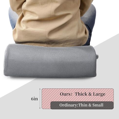 MABOZOO Extra Thick Chair Cushions,Office Chair Booster Seat Cushion to Raise Seat Height for Pain Relief,18 x 16 x 6 inch Non Slip Memory Foam Thick Cushion with Carry Handle（Black） in Saudi Arabia
