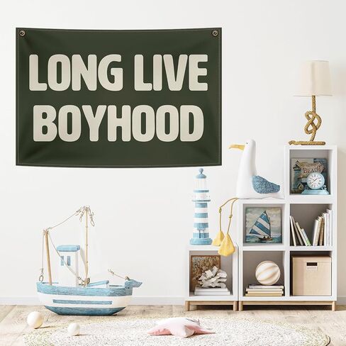 Long Live Boyhood Canvas Banner,Long Live Boyhood Canvas Hanging Banner Decor For Nursery Boy Room,Wall Banner Decor For Classroom kid Room Decor,20×30 Inches in Saudi Arabia