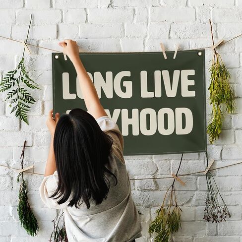 Long Live Boyhood Canvas Banner,Long Live Boyhood Canvas Hanging Banner Decor For Nursery Boy Room,Wall Banner Decor For Classroom kid Room Decor,20×30 Inches in Saudi Arabia