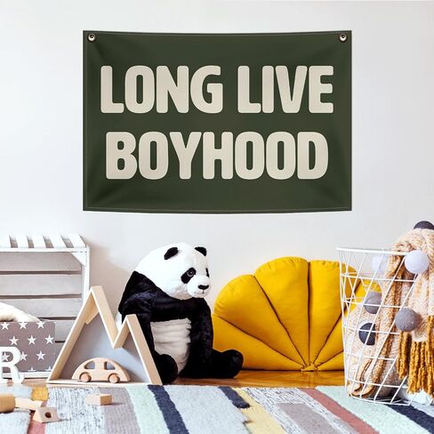 Long Live Boyhood Canvas Banner,Long Live Boyhood Canvas Hanging Banner Decor For Nursery Boy Room,Wall Banner Decor For Classroom kid Room Decor,20×30 Inches in Saudi Arabia