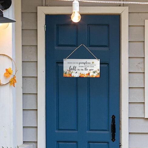 PHAMTE Fall Door Sign, fall signs,Hello Fall Sign, Hello Fall Maple Leaf Farmhouse Wood Plaque Sign Wall Hanging, Autumn Fall Seasonal Hanging Wall Signs For Home Outdoor Front Door Decor 12 x 6 in Saudi Arabia