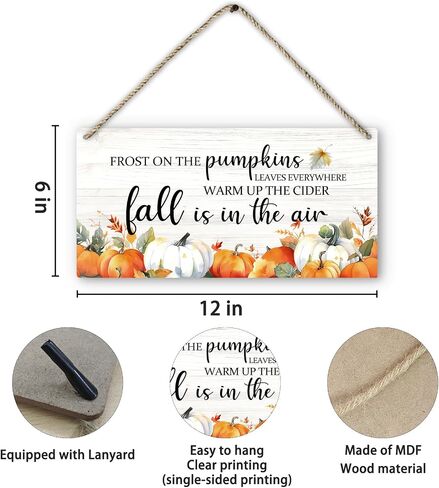 PHAMTE Fall Door Sign, fall signs,Hello Fall Sign, Hello Fall Maple Leaf Farmhouse Wood Plaque Sign Wall Hanging, Autumn Fall Seasonal Hanging Wall Signs For Home Outdoor Front Door Decor 12 x 6 in Saudi Arabia