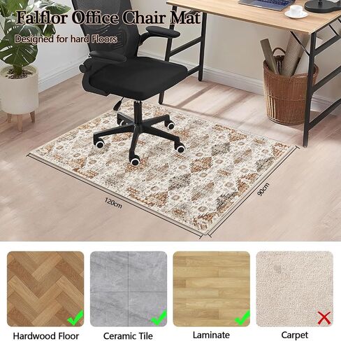 Falflor Office Chair Mat for Hardwood Floor 36"x48", Non Slip Desk Chair Mat for Rolling Chair, Low Pile Computer Gaming Chair Mat Floor Protector Gym Office Deskroom in Saudi Arabia