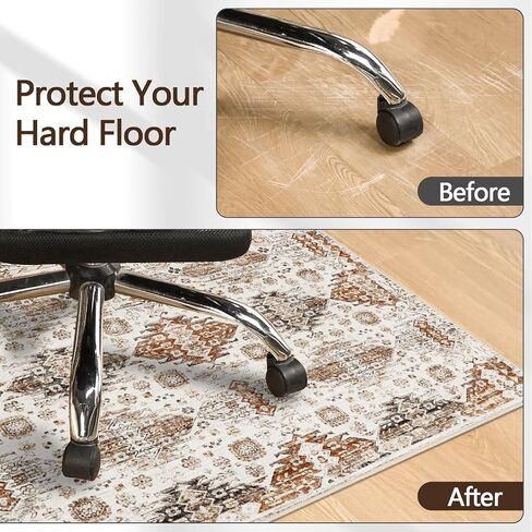 Falflor Office Chair Mat for Hardwood Floor 36"x48", Non Slip Desk Chair Mat for Rolling Chair, Low Pile Computer Gaming Chair Mat Floor Protector Gym Office Deskroom in Saudi Arabia