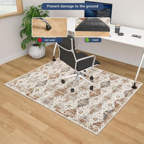 Falflor Office Chair Mat for Hardwood Floor 36"x48", Non Slip Desk Chair Mat for Rolling Chair, Low Pile Computer Gaming Chair Mat Floor Protector Gym Office Deskroom in Saudi Arabia