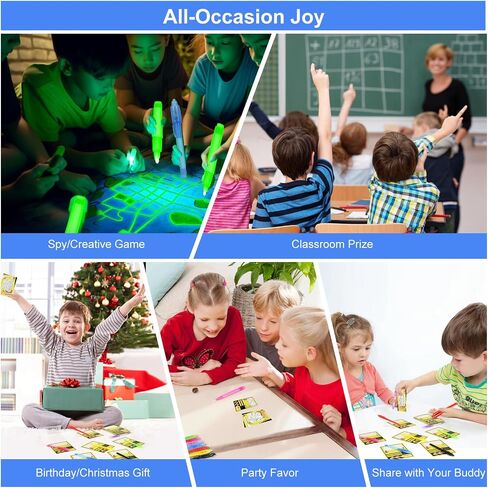 D&N Lifestyle Invisible Ink Pens for Kids, 28 Pack UV Secret Message Pens with Light & Activity Cards, End of School Year Gifts for Students, Party Favors, Goodie Bag Stuffers in Saudi Arabia