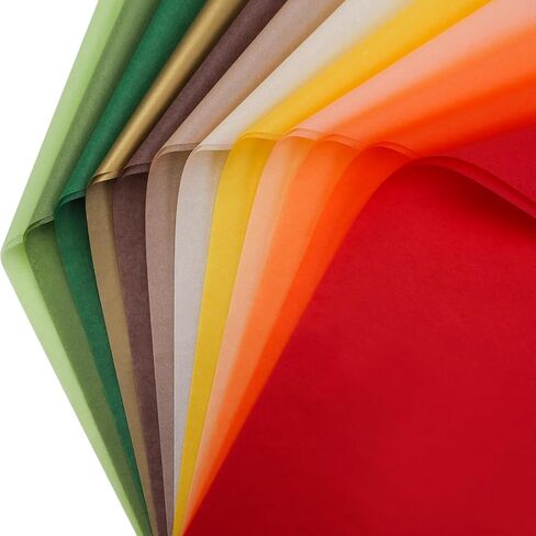 60 Sheets Fall Themed Assorted Color Tissue Paper, 14 x 20 Inch Gift Wrapping Tissue Art Paper for Autumn Thanksgiving Day DIY Crafts Birthday Wedding Party Supplies (Autumn) in Saudi Arabia